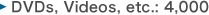 DVDs, Videos, etc.: 4,000