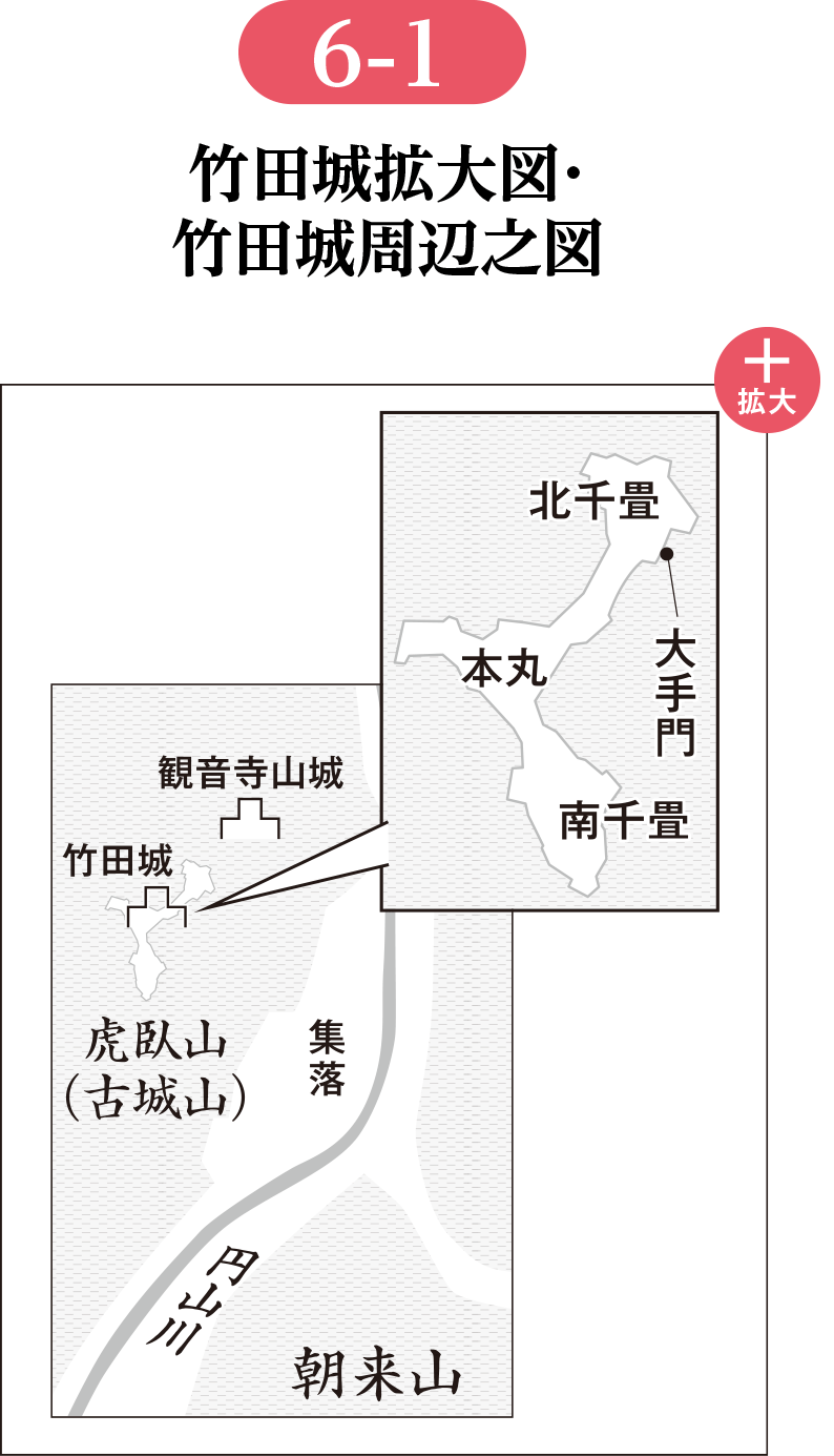 6-1　竹田城拡大図・竹田城周辺之図