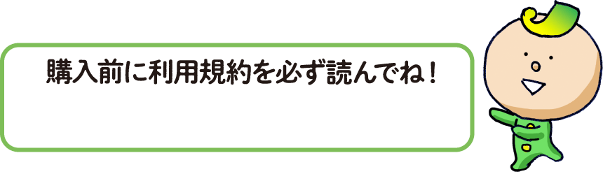 購入前に利用規約を必ず読んでね！